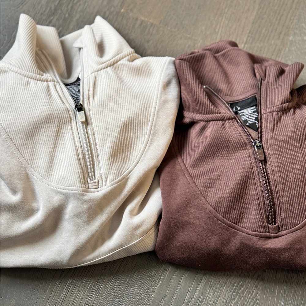 Spyder Active Sports Pullover Set | 1/4 Zip Ribbed Knit & Long Sleeve Top